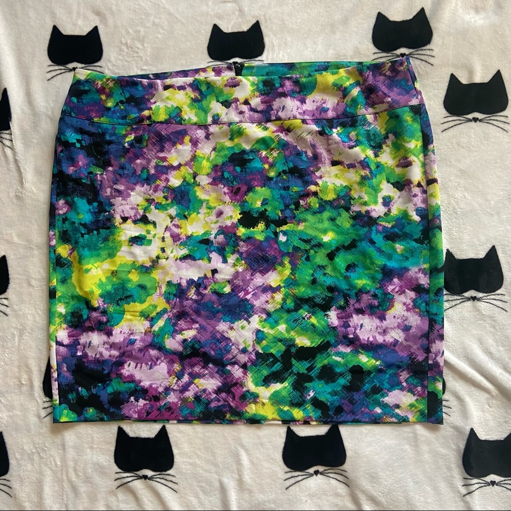 NWT Lane Bryant Watercolor Skirt Size 28